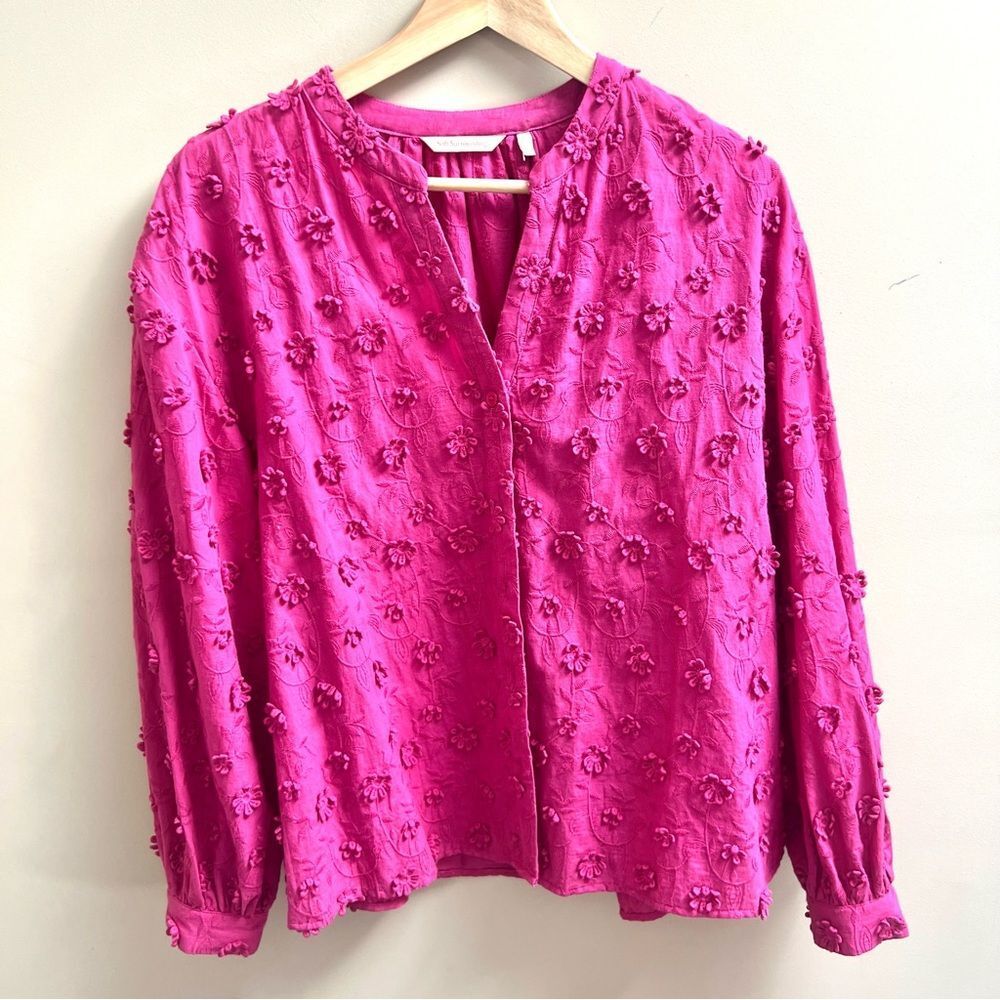 Soft Surroundings cotton Floral Women's Top L